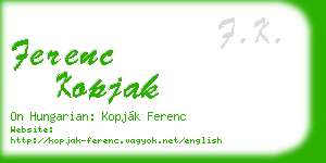 ferenc kopjak business card