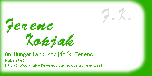 ferenc kopjak business card